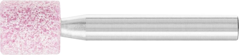 A cylindrical grinding stone with a pink grinding head and silver metal shaft, used for precision grinding of materials.