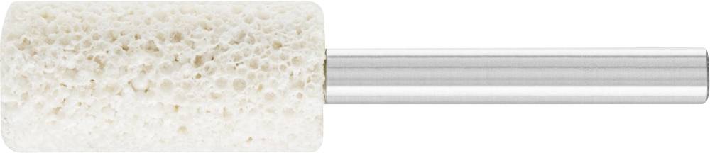 A cylindrical grinding attachment made of porous material with a metallic handle, suitable for precise surface polishing.