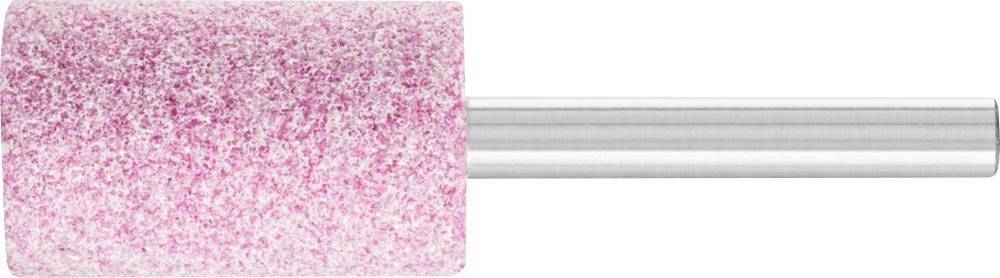 A pink cylindrical grinding attachment with a metal stem, suitable for manicure or pedicure.