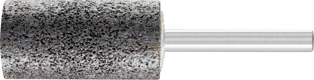 A cylindrical grinding attachment with a coarse surface and metal rod, used for grinding materials.