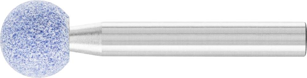 A blue metal grinding head with a spherical tip, used for surface machining.