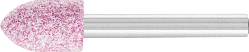 A pink metal and abrasive attachment for processing surfaces and edges.