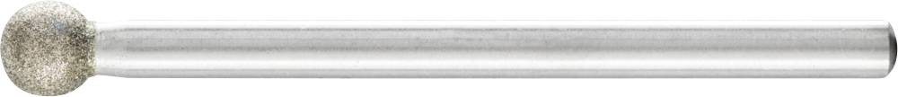 A dental milling cutter with a round metal head, used for precise grinding in dentistry.