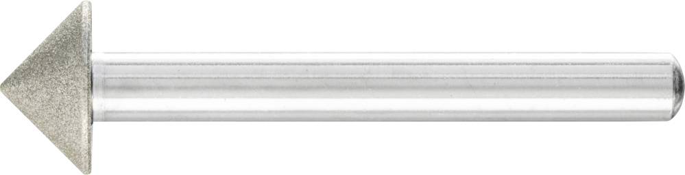 A metal drill bit with a conical-shaped head and smooth shank, suitable for machining hard materials.