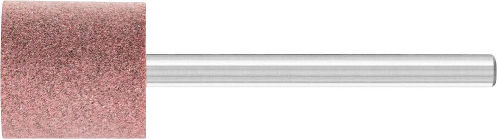 A cylindrical grinding attachment with a pink grinding head and silver shaft, commonly used in power tools.