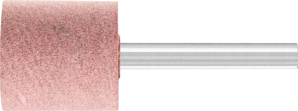 A pink-coloured grinding attachment with a metallic shaft, typically used for crafting or surface processing.