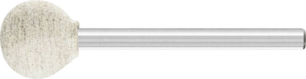 Grinding tool with a metallic rod and spherical stone attachment, used for polishing or sharpening materials.