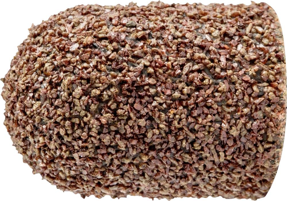 A grinding attachment with a coarse, granular surface in cylindrical form, frequently used for grinding and polishing work.