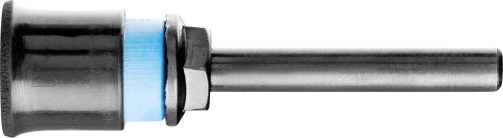 Metallic cylindrical adapter with a black main body and blue ring, likely a tool accessory or connecting piece.