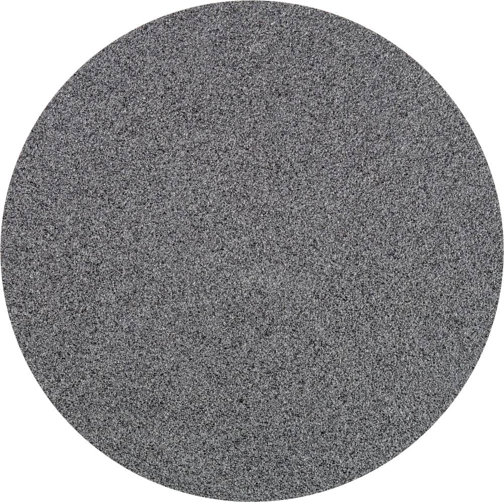 A grey, oval grinding attachment with a rough, sandpaper-like surface for use in machining or crafting.