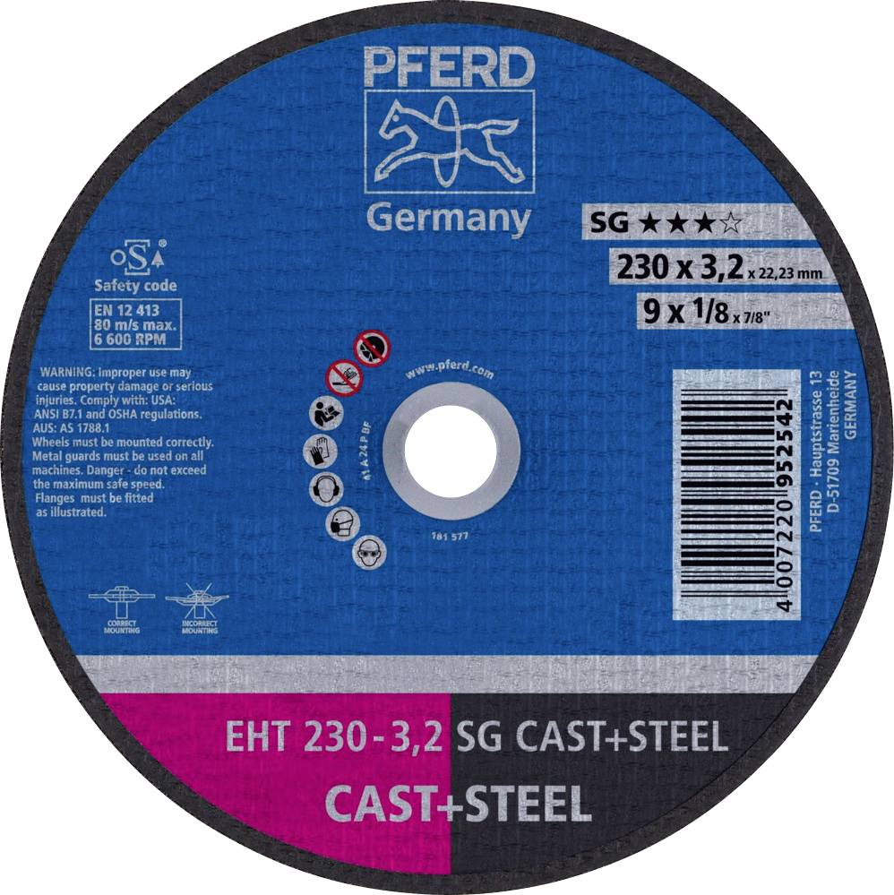 PFERD EHT 230-3,2 SG CAST+STEEL 61328228 Cutting disc (straight) 230 mm 25 pc(s) Cast iron, Cast steel