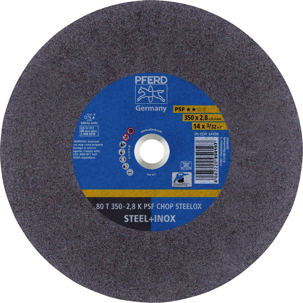 PFERD TOOLS 80 T 350-2,8 K PSF CHOP STEELOX/25,4 66323575 Cutting disc (straight) 350 mm 10 pc(s) Stainless steel, Quenched steel