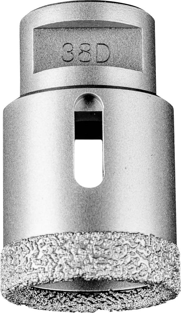 Metal drill bit with engraving '38D' and a coarse point, likely suitable for drilling hard materials.