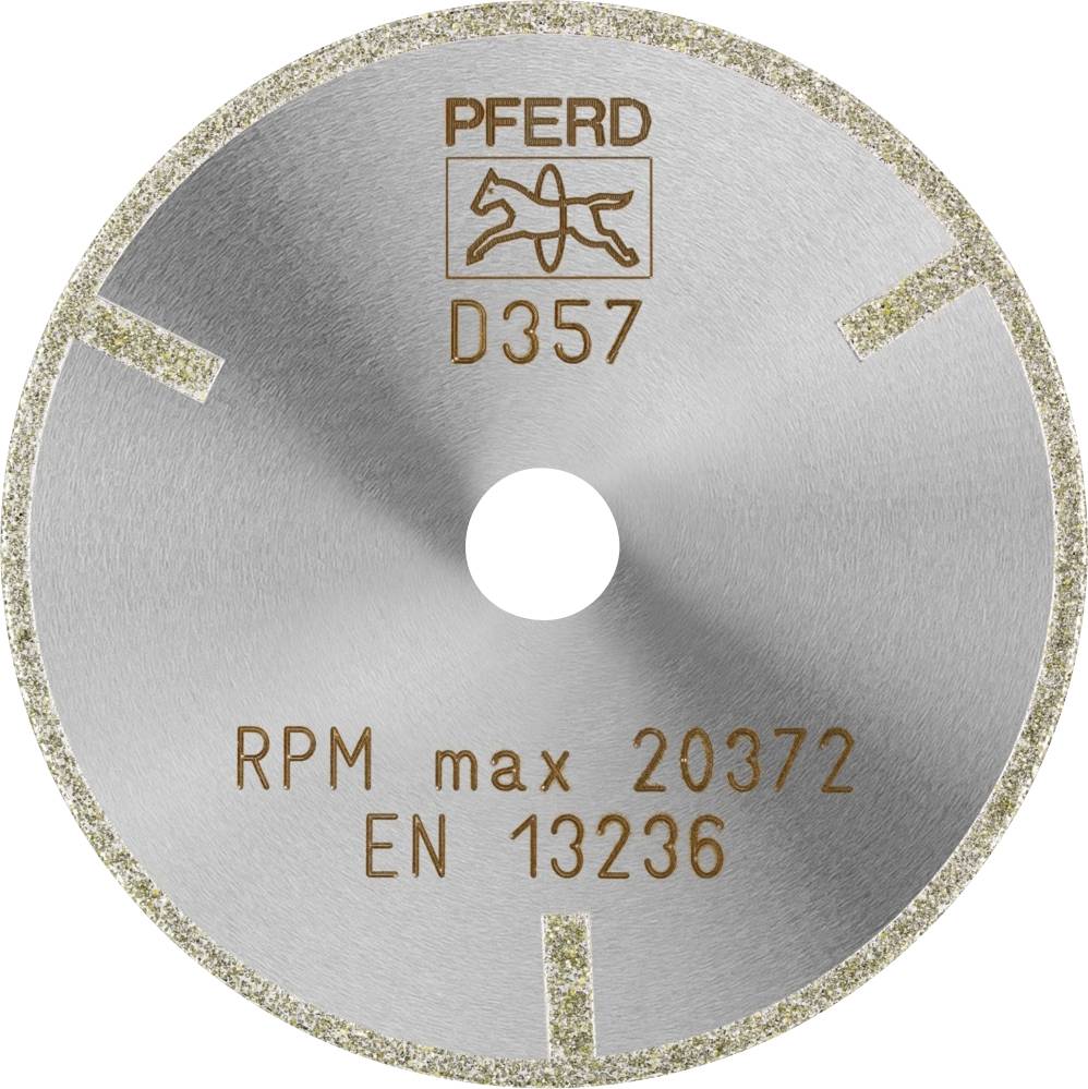 PFERD 68407103 D1A1R 75-2-10 D 357 GAG Diamond cutting disc Diameter 75 mm Bore diameter 10 mm Duroplast, Industrial ceramics