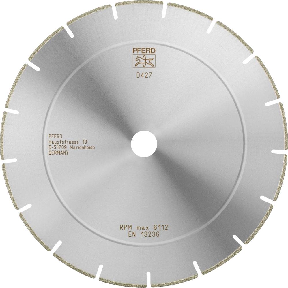 PFERD 68425037 D1A1RSS 250-2,5-22,23 D 427 GAS2 Diamond cutting disc Diameter 250 mm Bore diameter 22.23 mm Duroplast, Industrial