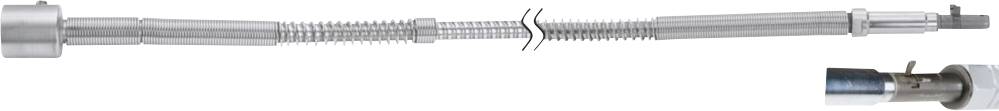 Aluminium tube with rotatable accessories for industrial applications, demonstrating flexibility and connection mechanism.