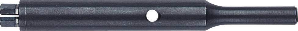 A cylindrical metal tool with a six-sided end and a central opening. Possibly a screw or socket attachment.