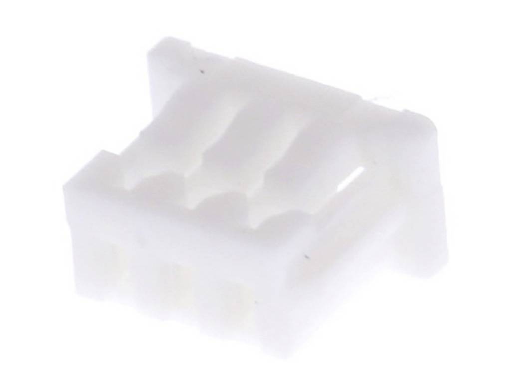 White multi-port plastic connector.
