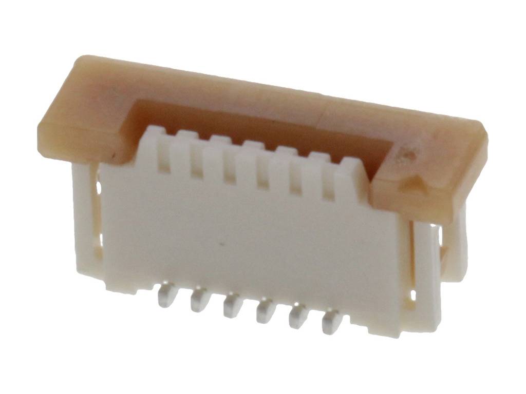 Molex FFC/FPC connector Total number of pins 6 Contact spacing: 1 mm 526100672 Tape on Full reel