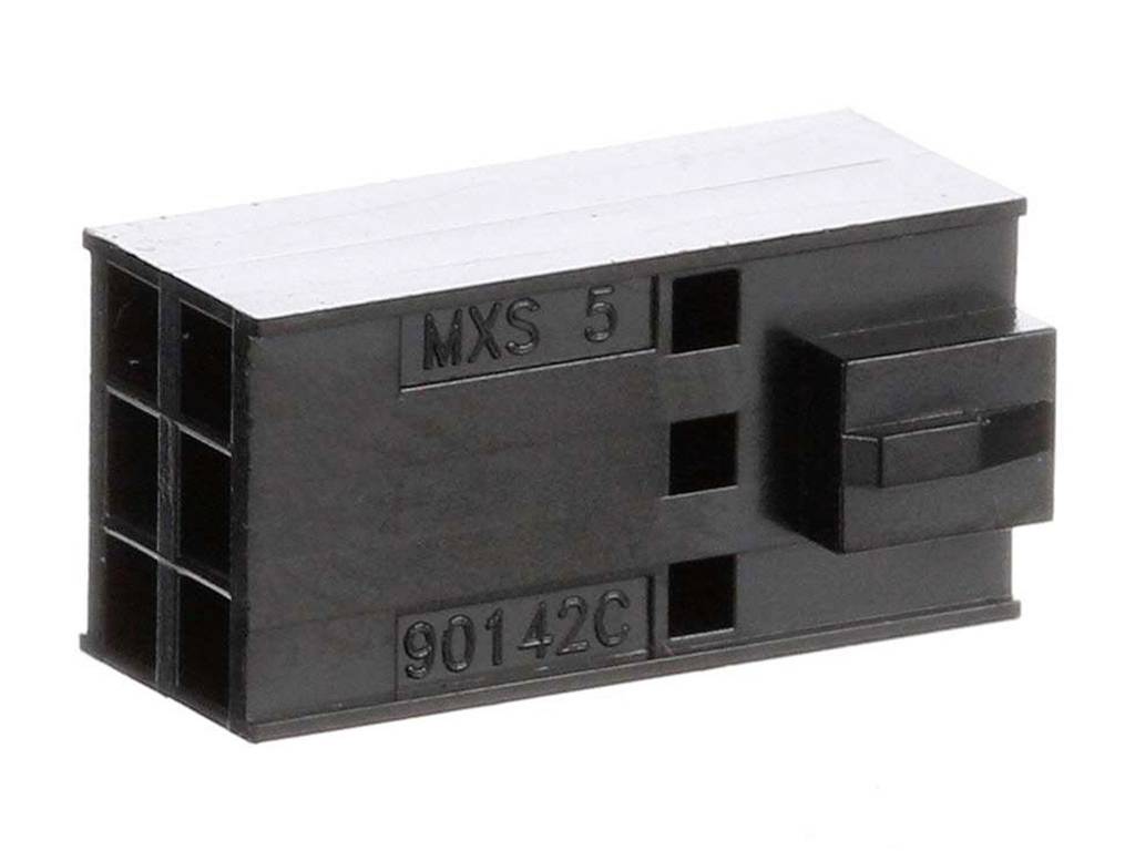 Black plastic plug marked with 'MXS 5' and '90142C'.