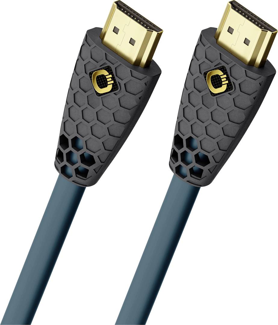 Oehlbach HDMI Cable HDMI-A plug, HDMI-A plug 2.00 m Petrol blue, Anthracite D1C92602 8K UHD HDMI cable
