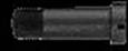 A cylinder with a textured handle, positioned horizontally on a black background.
