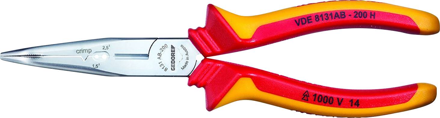 Gedore 3100383 VDE Round nose pliers Quenched steel 200 mm