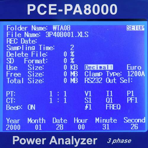 PCE Instruments PCE-PA 8000 Network diagnostics