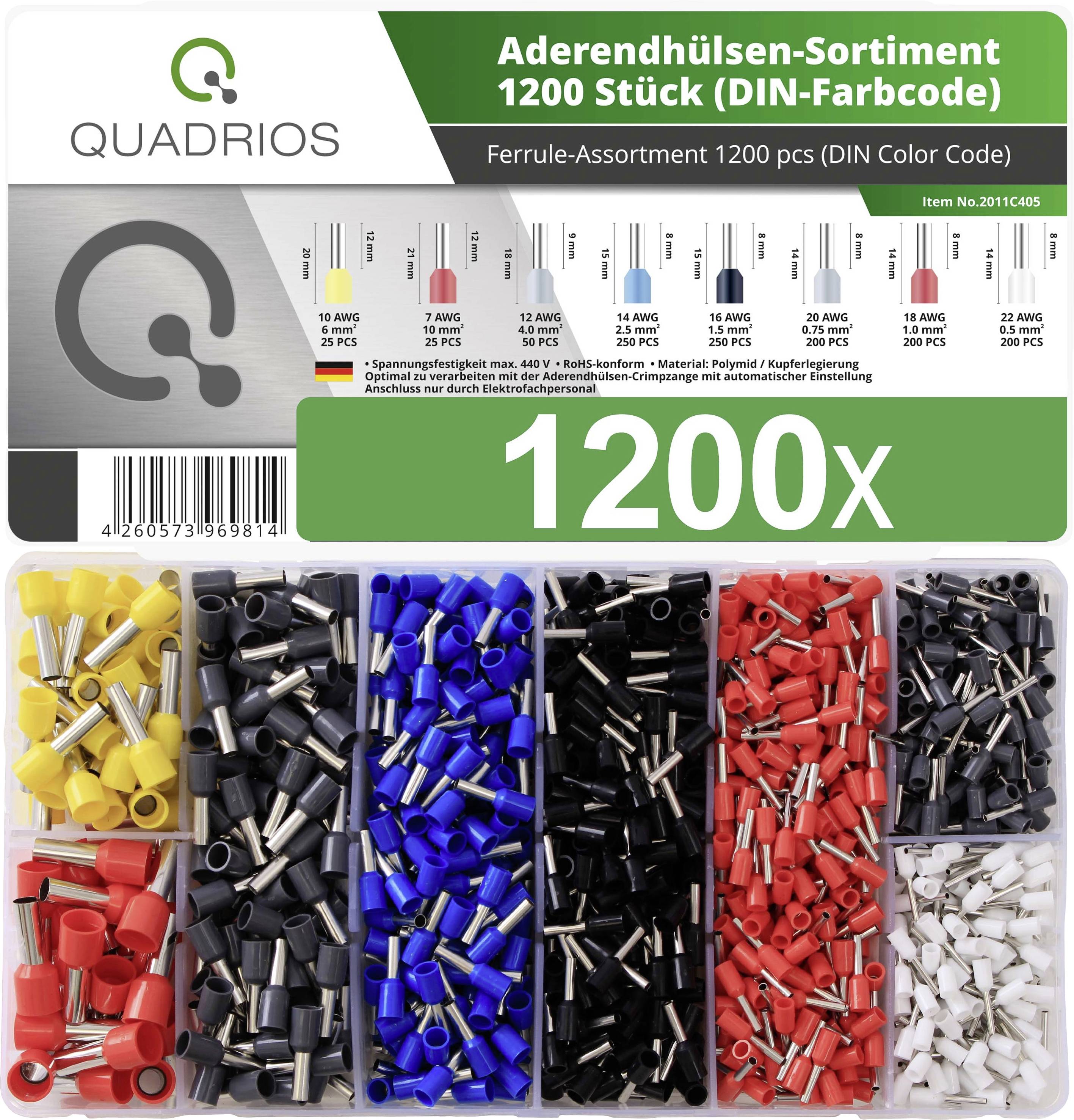 Quadrios 2011C405 Ferrule set Partially insulated Multicolour 1200 pc(s)