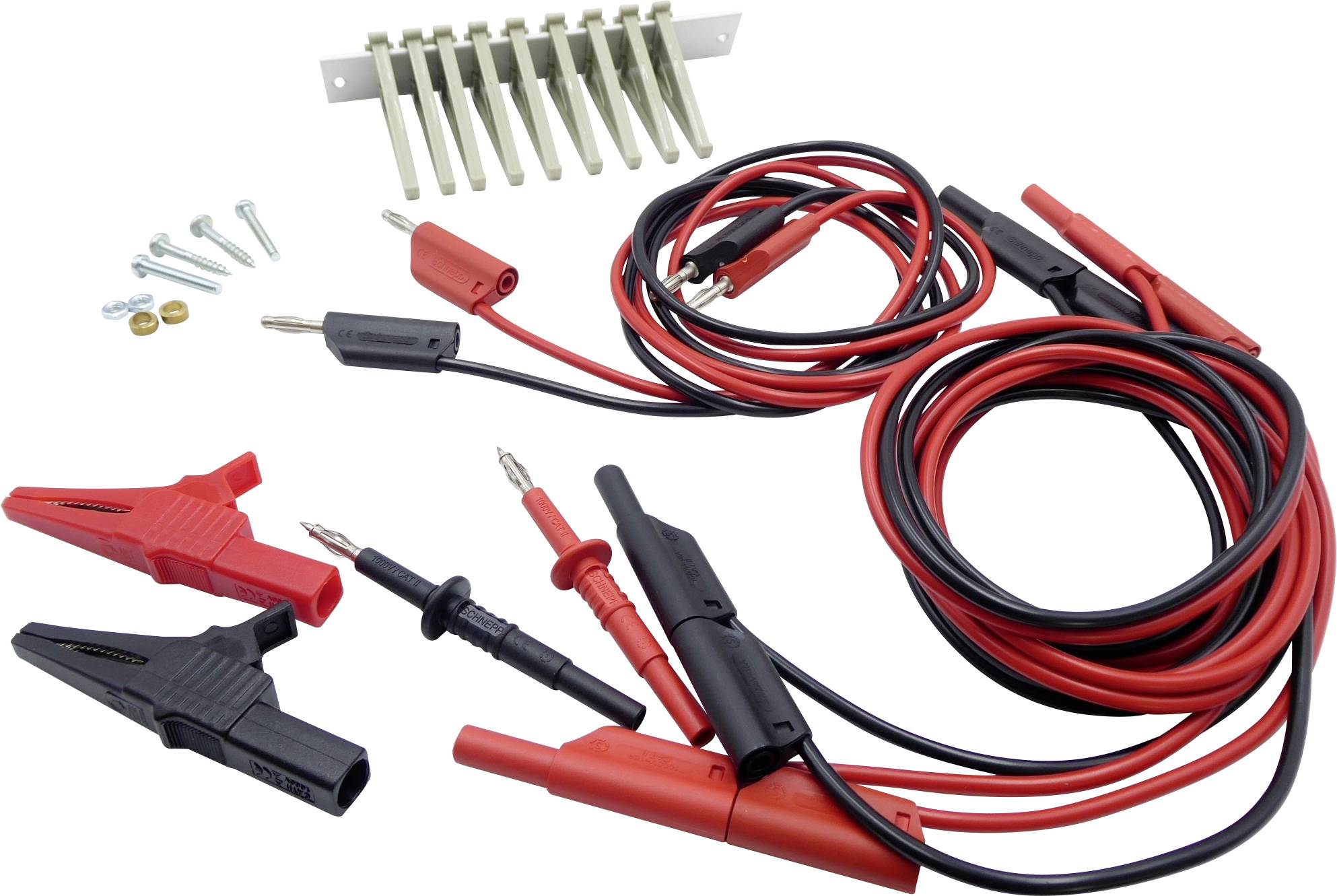 Schnepp 354 000062 Safety test lead et Test probe, Alligator clips, 4 mm plug 4 mm plug Black, Red 1 Set