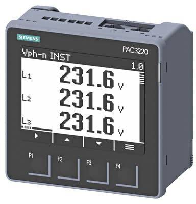 Siemens measuring device shows measured voltages for L1, L2 and L3, all at 231.6 V.