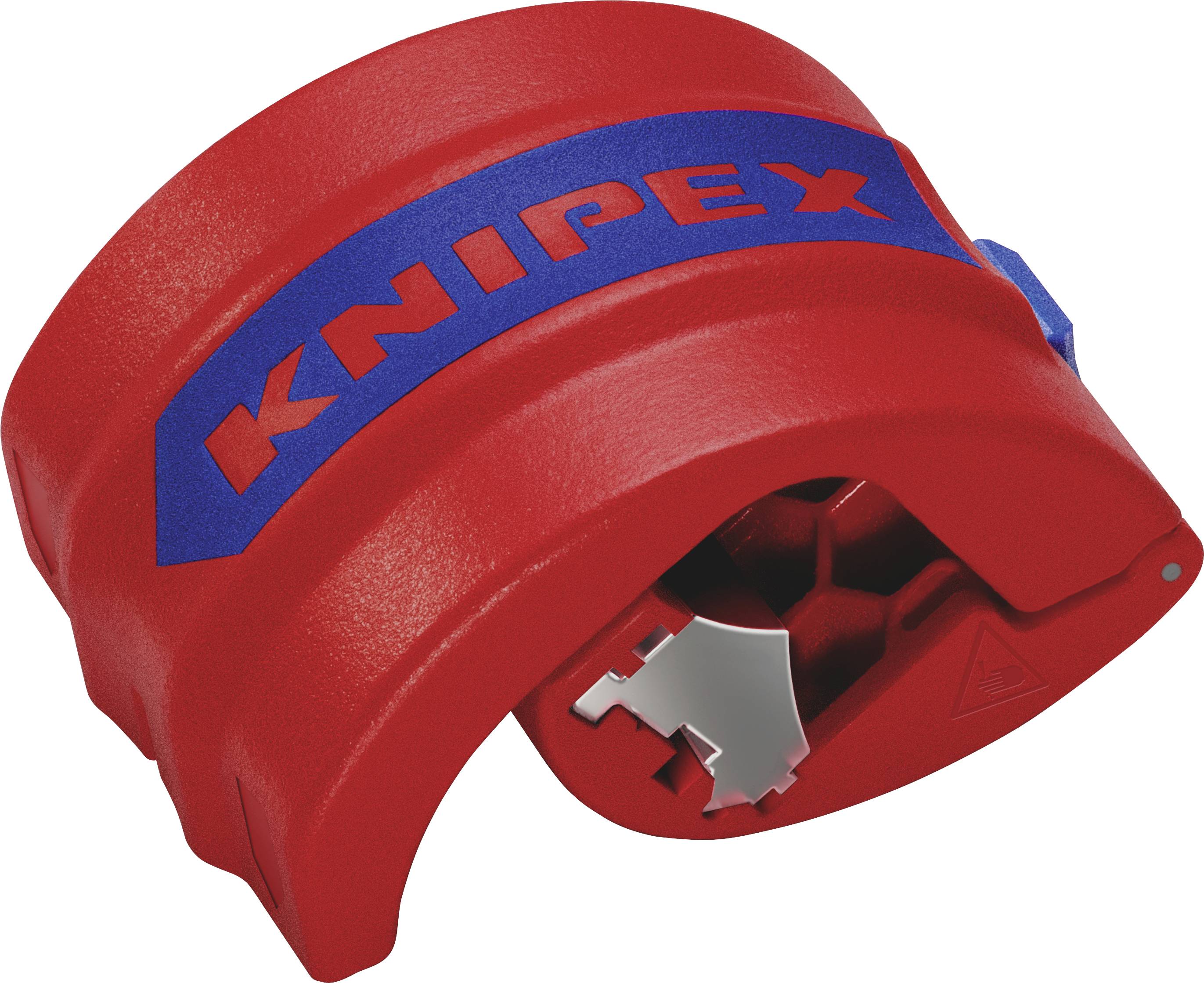 Cable cutters in a vibrant red with blue 'Knipex' logo, suitable for precise cable cutting and stripping.