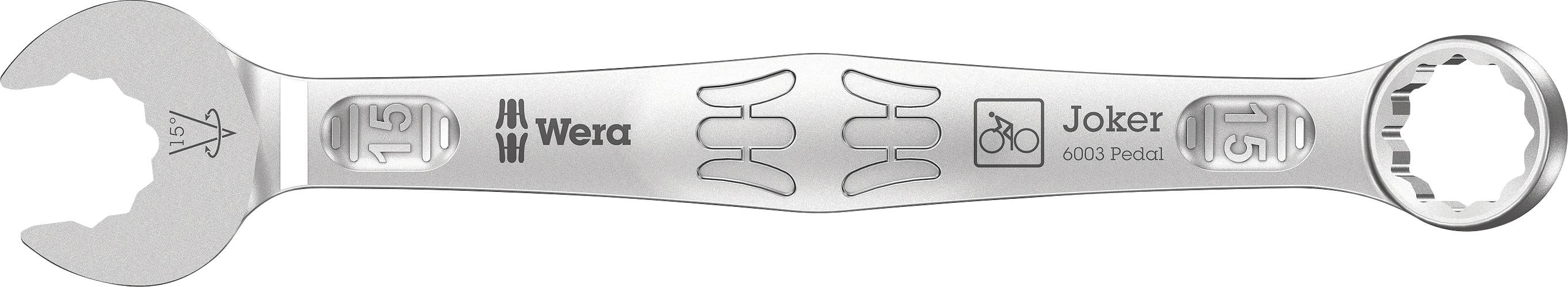 A silver adjustable spanner with the inscription 'Joker', 'Wera' and '6003 Profile'. Designed for precise fit and efficient handling.