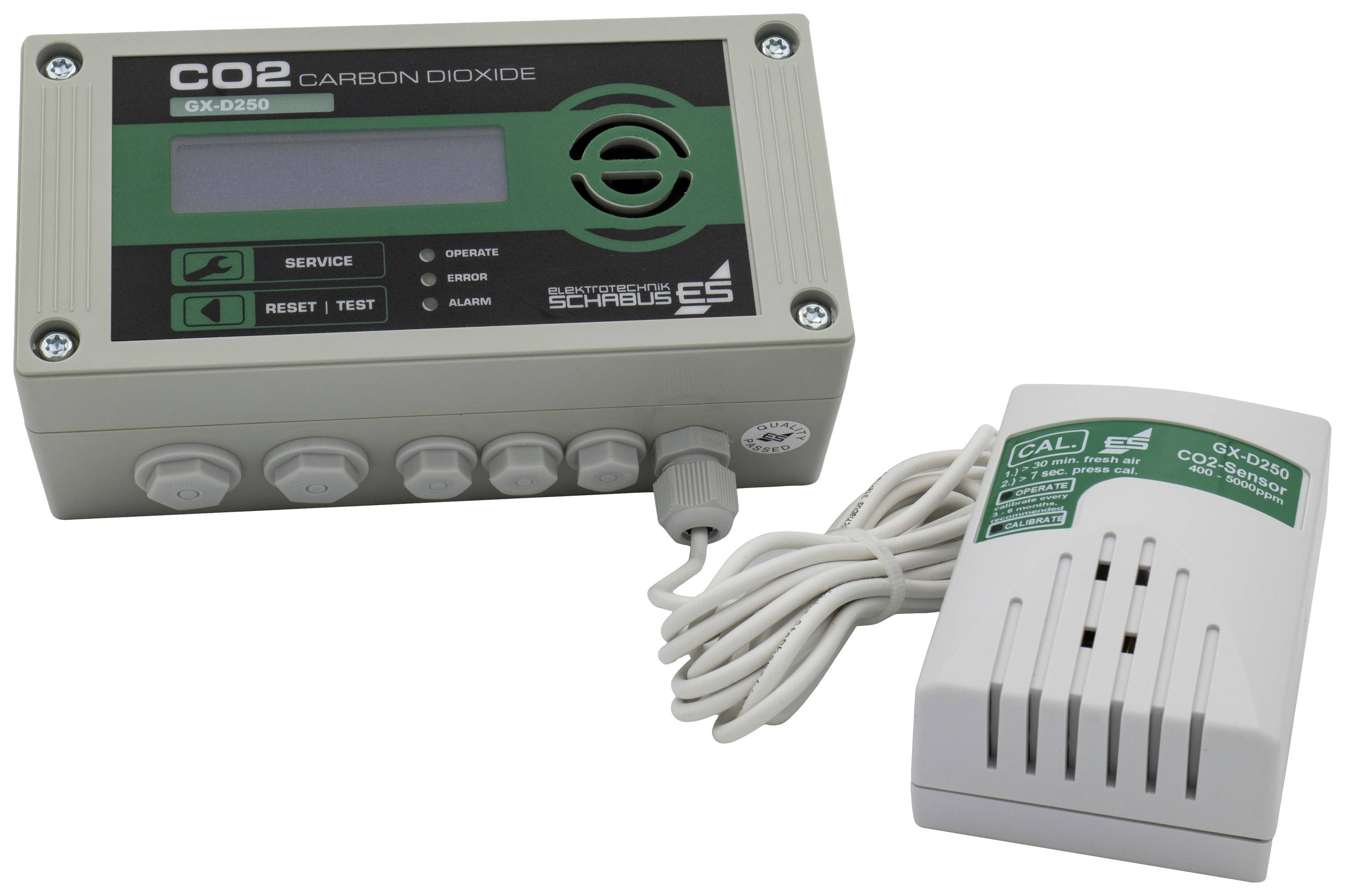 Schabus GX-D250 Air quality sensor incl. built-in sensor mains-powered detects Carbon dioxide