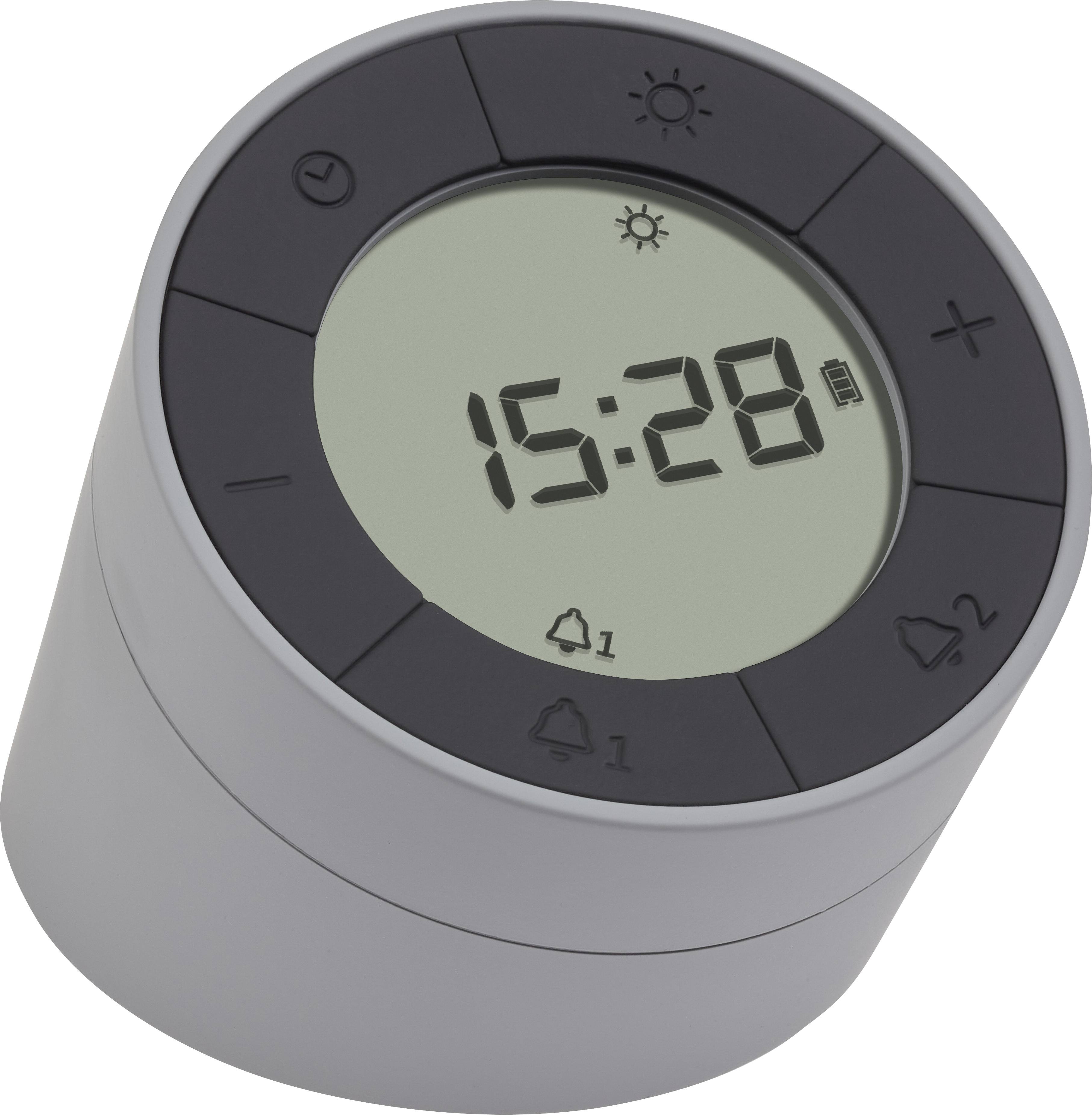 TFA Dostmann 60.2029.10 Quartz Alarm clock Grey, Anthracite Alarm times 2