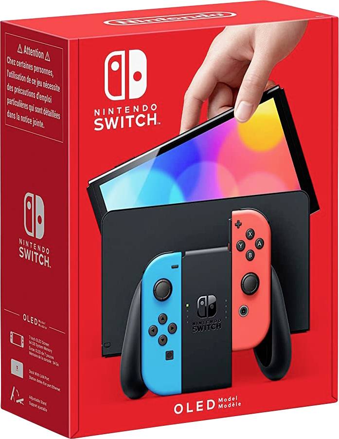 Nintendo Switch OLED console 64 GB Neon red, Neon blue