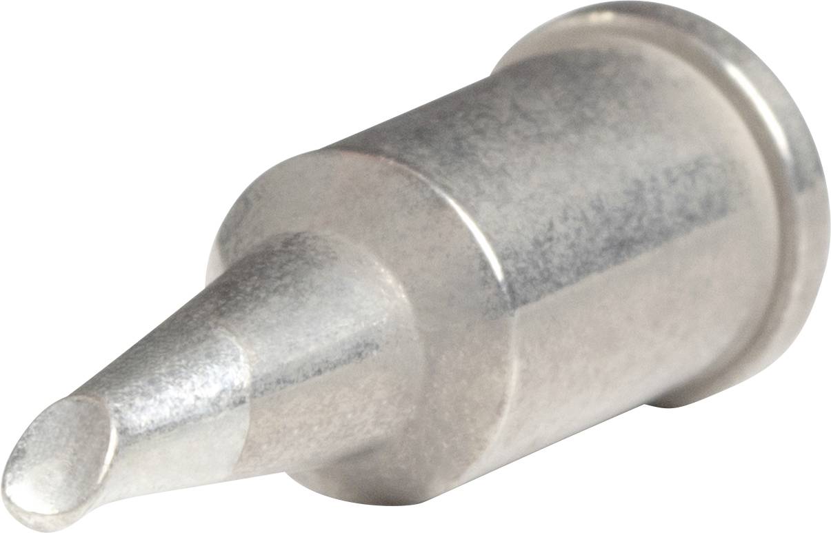 Metal soldering iron tip in a cylindrical shape with a tapered end, suitable for precision soldering of delicate components.