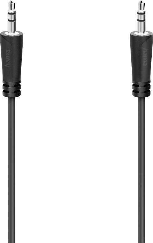 Black audio cable with two 3.5 mm jack plugs.