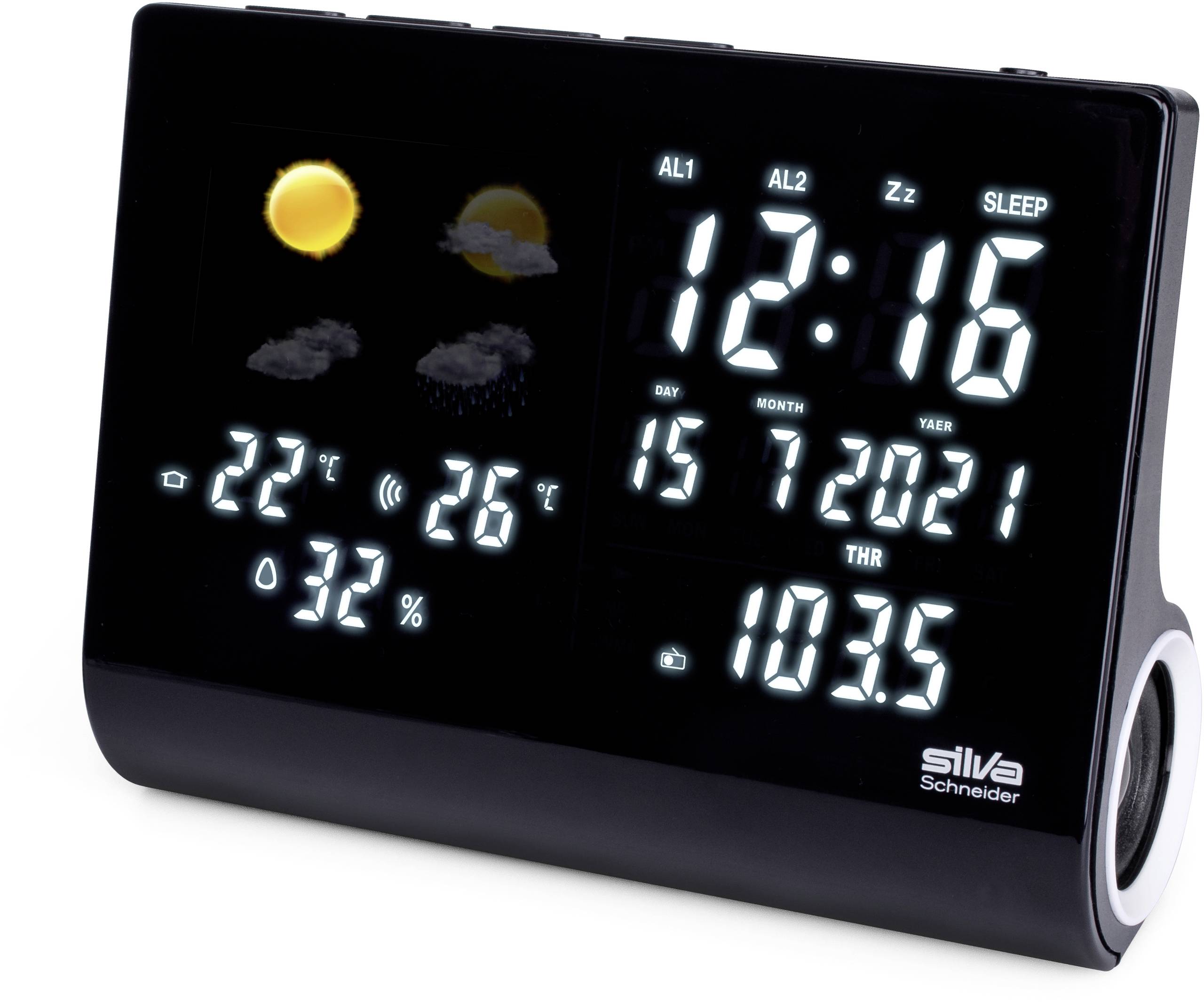 Silva Schneider UR-WS 1500 Radio alarm clock FM Battery charger, Alarm clock Black