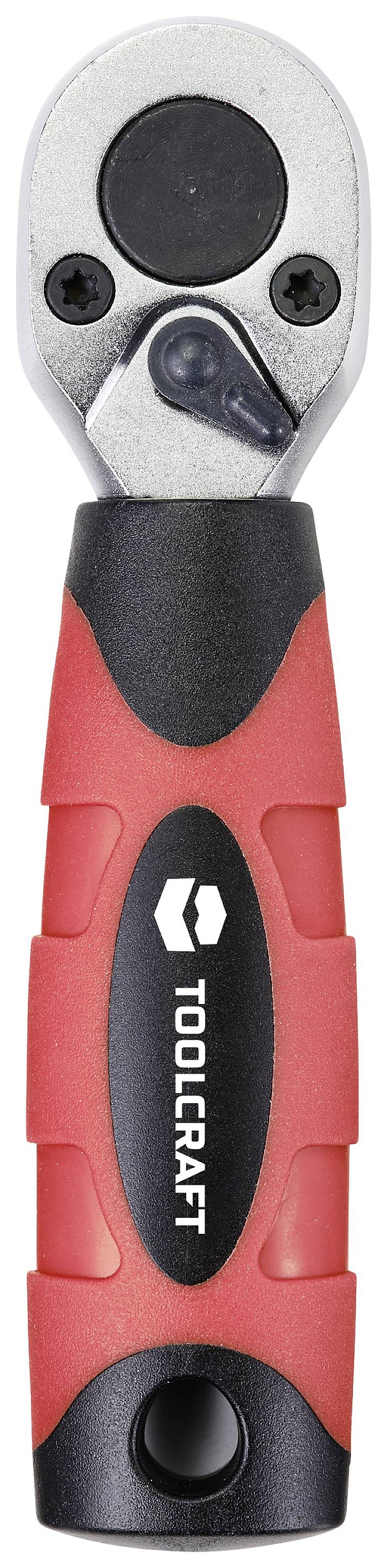 Ratchet with black and red handle, brand 'Toolcraft'.