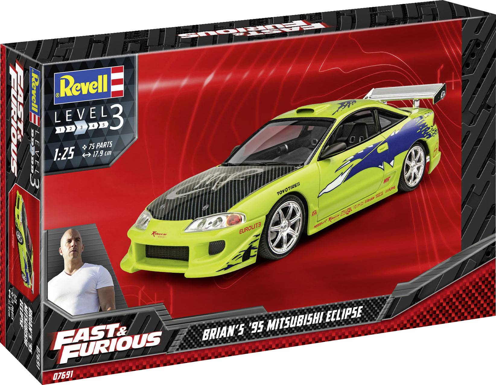 Revell RV 1:25 Fast & Furious Brian's 1995 Mitsubishi Eclipse 1:25 Model car