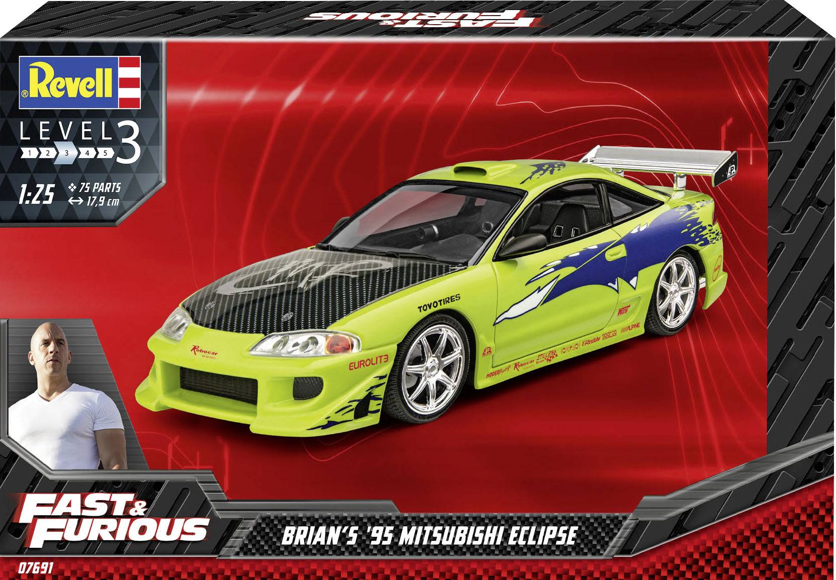 Revell RV 1:25 Fast & Furious Brian's 1995 Mitsubishi Eclipse 1:25 Model car