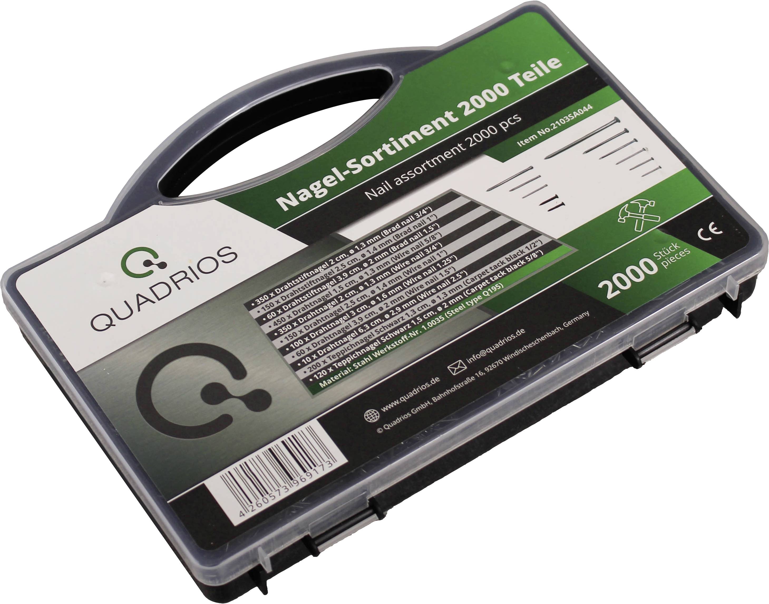 Quadrios 2103SA044 Nail set Content 2000 pc(s)