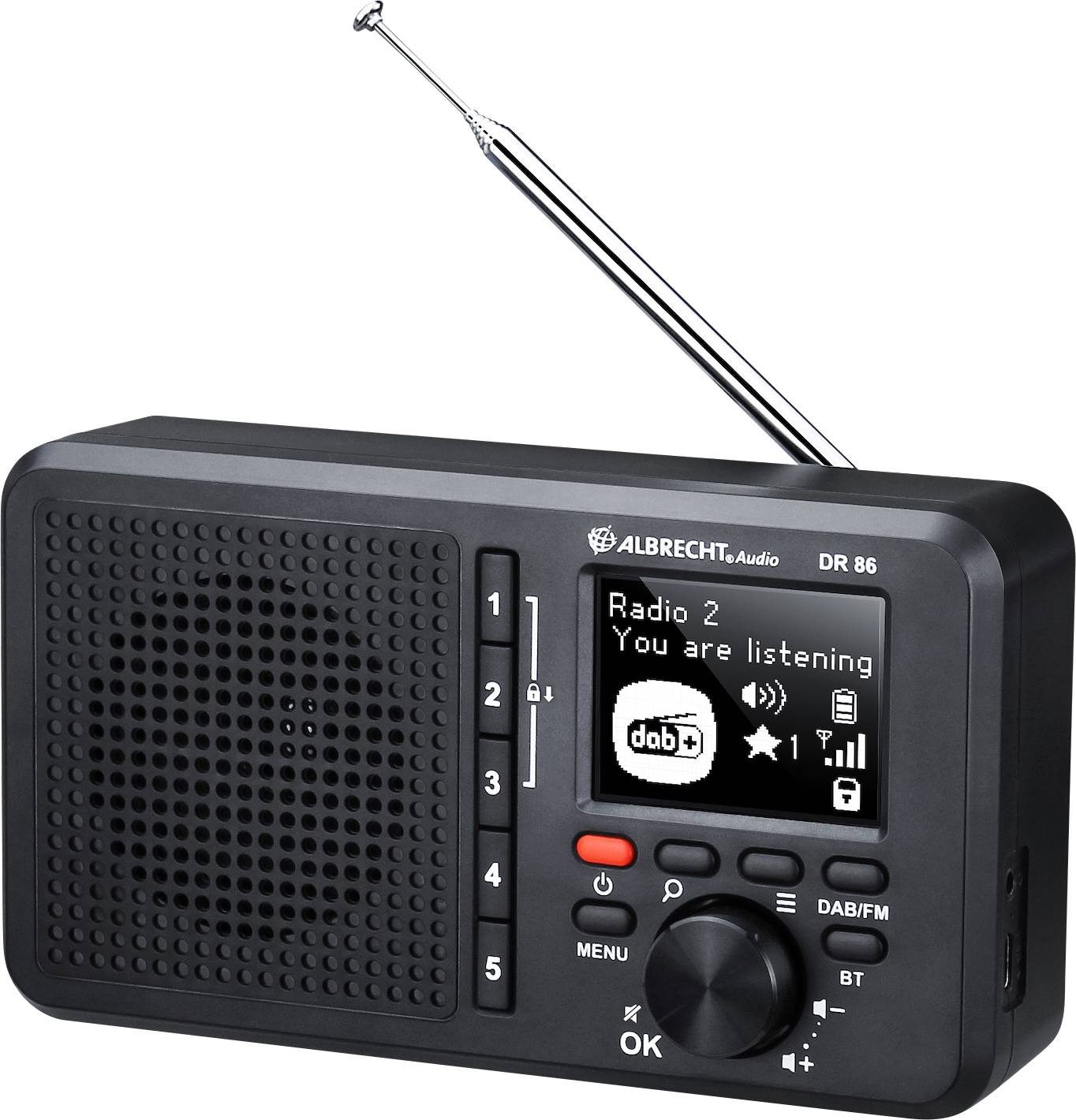 Albrecht DR 86 Desk radio DAB+, FM rechargeable Black