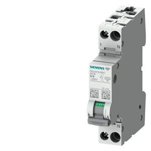 Siemens circuit breaker with lever set to 'Off'.