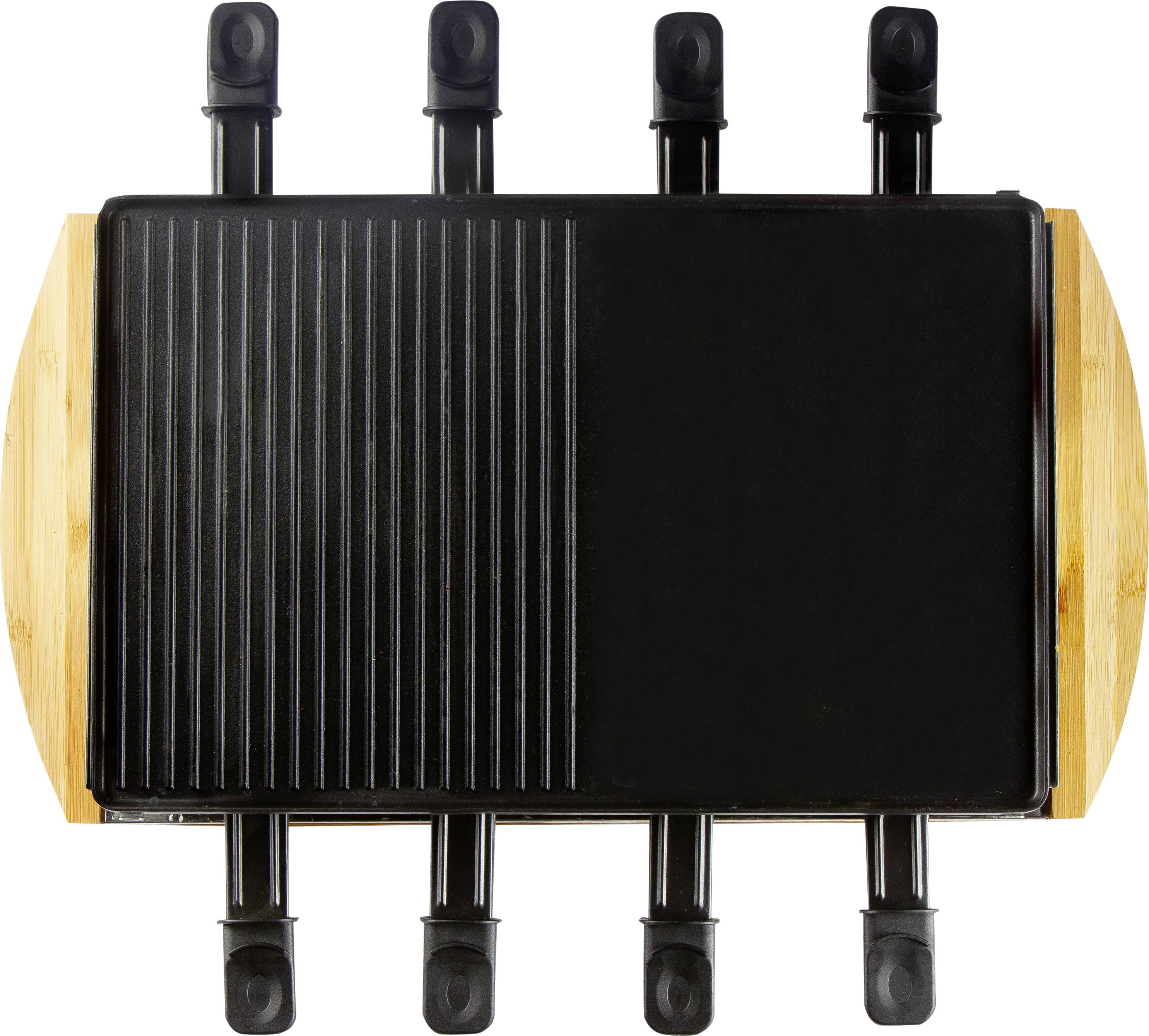 DOMO DO9246G Raclette 8 pannikins, Non-stick coating, Indicator light Black, Wood