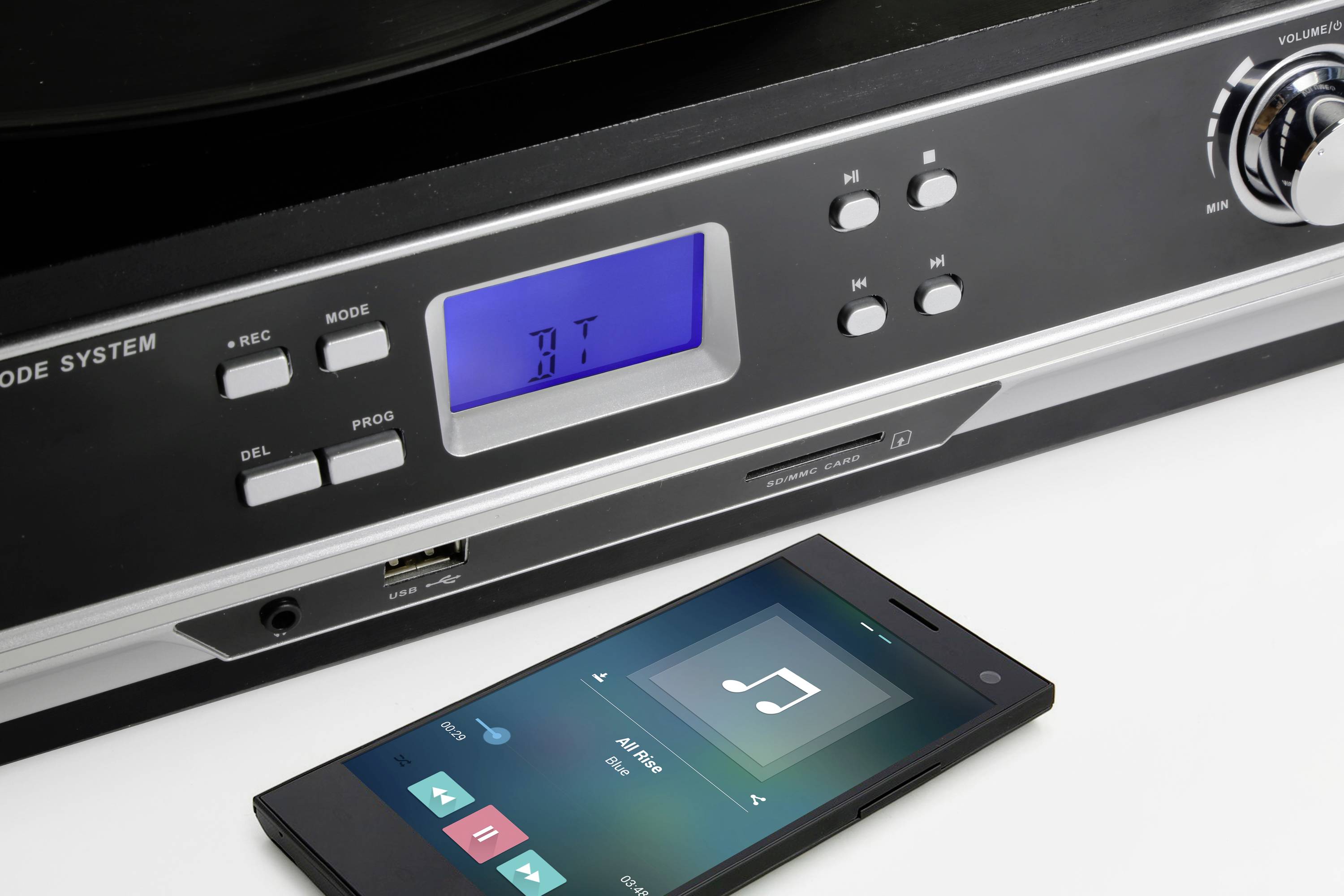 Technaxx TX-22+ USB turntable Belt drive Black