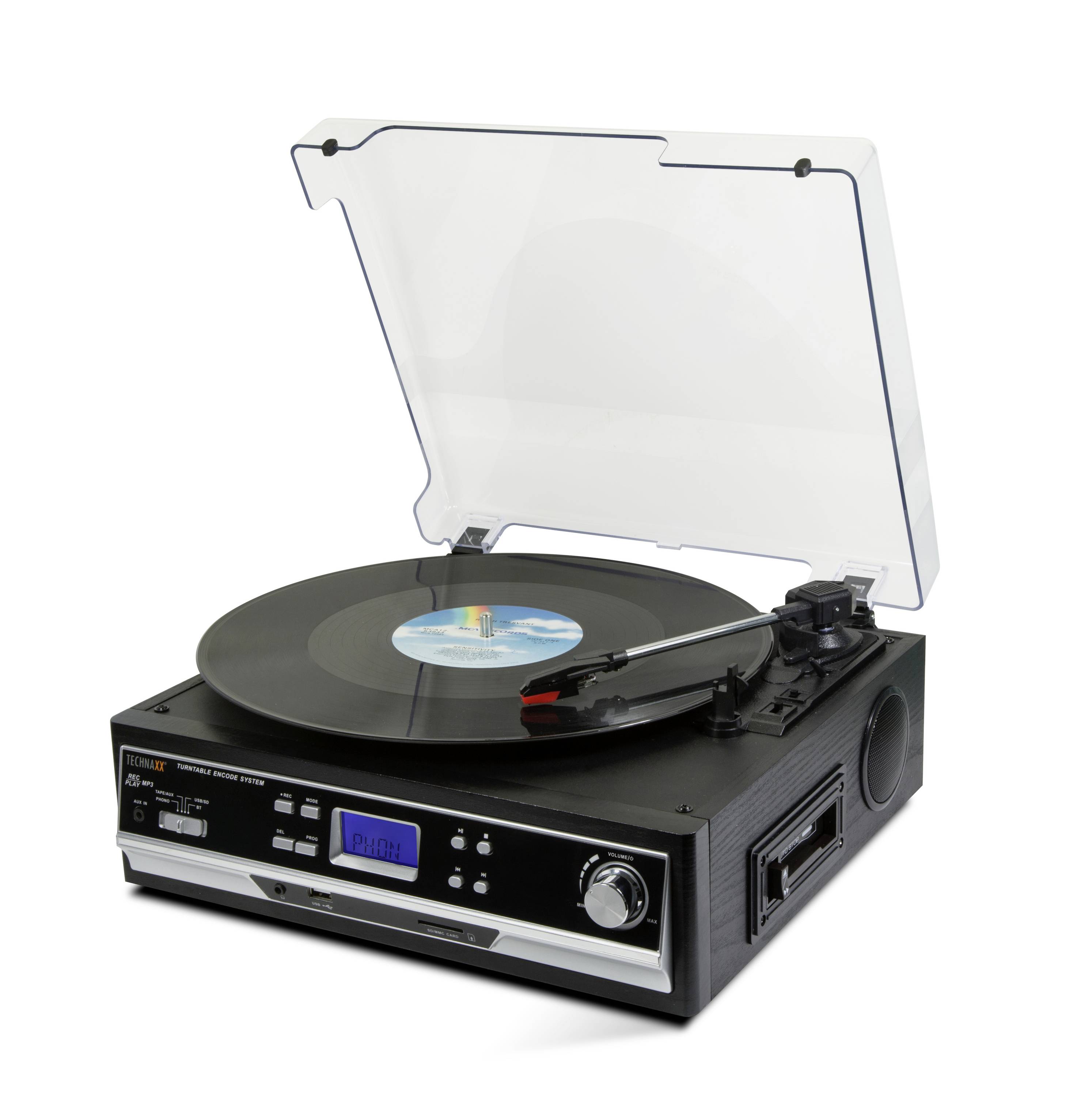 Technaxx TX-22+ USB turntable Belt drive Black