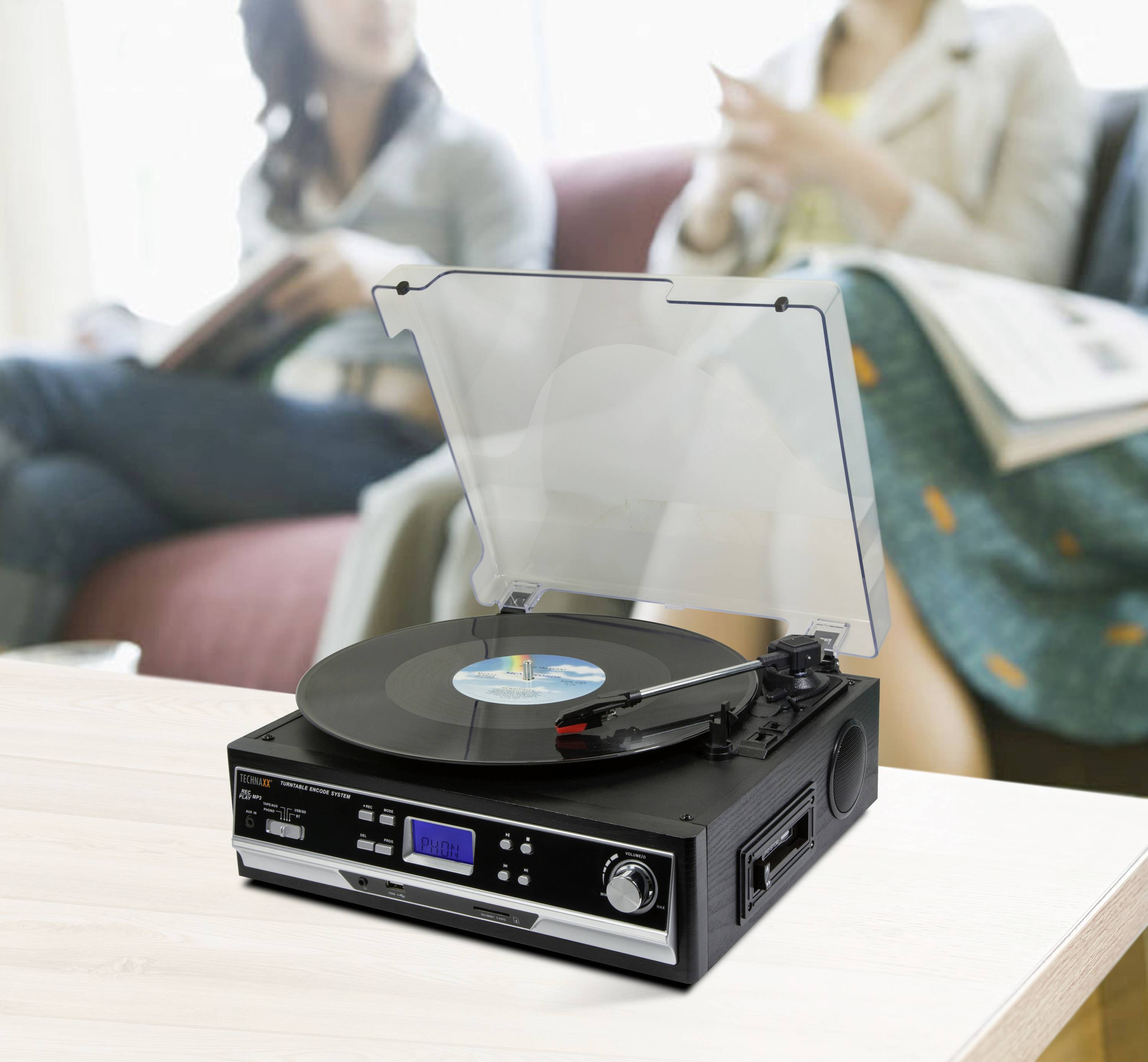 Technaxx TX-22+ USB turntable Belt drive Black