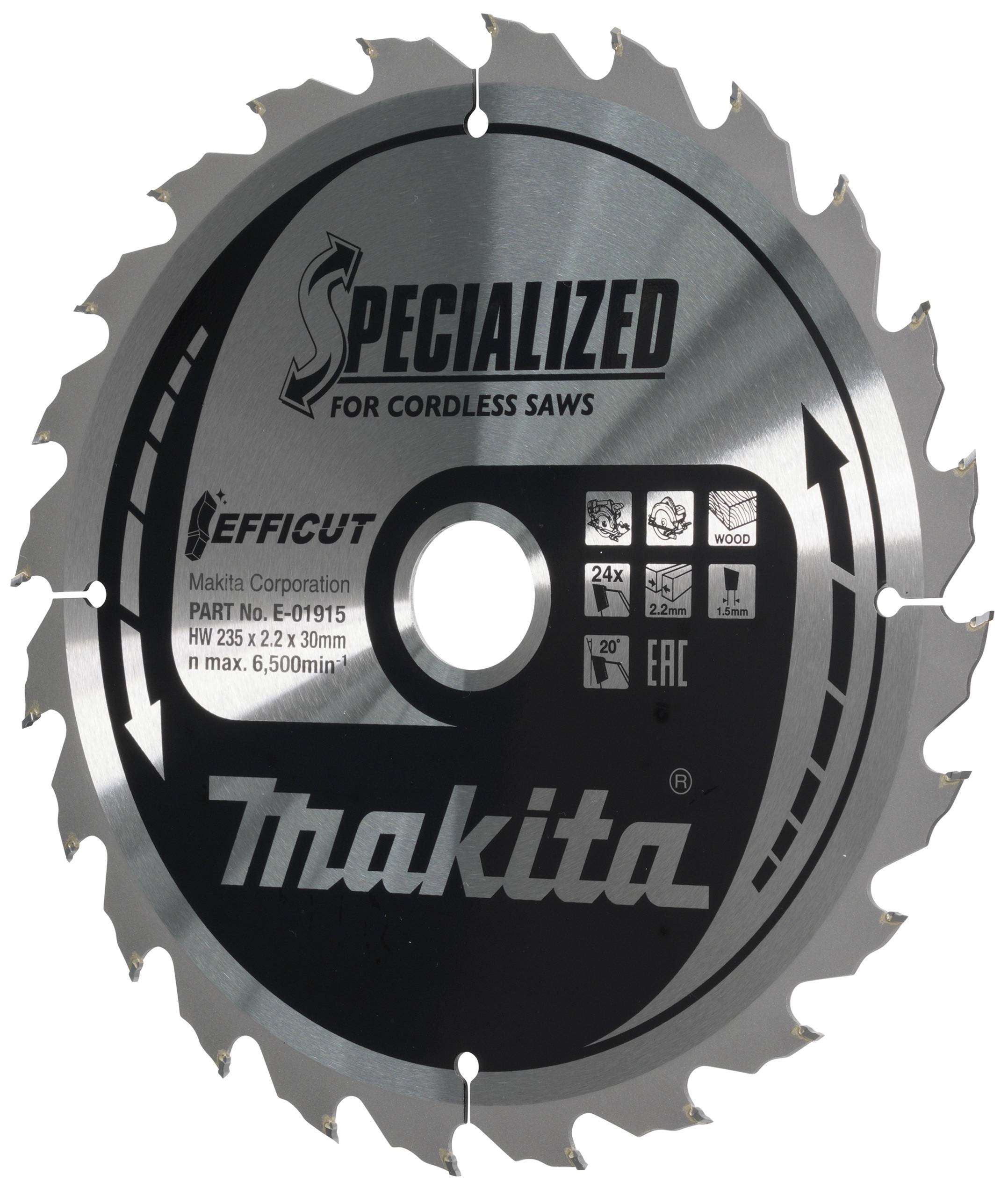 Makita E-01915 Circular saw blade 235 x 30 x 2.2 mm Number of cogs: 24 1 pc(s)